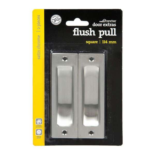 Trio Square Flush Pull Satin Chrome 114mm