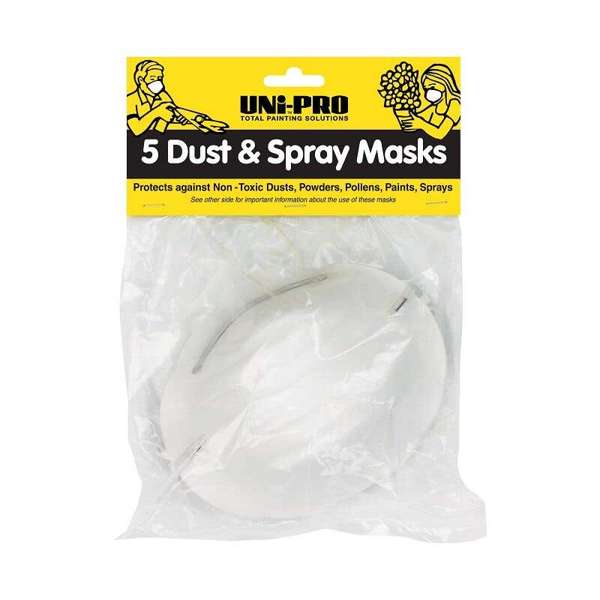 Uni-Pro Dust & Spray Masks - 5 Pack