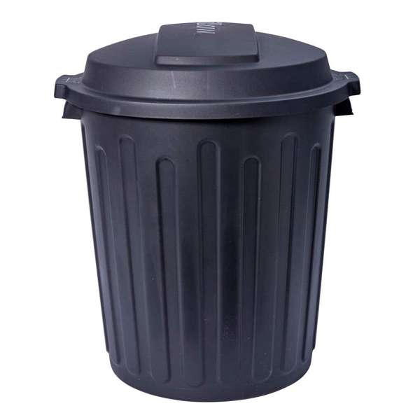 Decor Dome Lid Rubbish Bin Black 75L