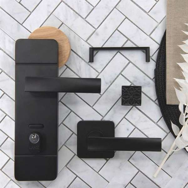 Lane Oxford Security Lever Entrance Set Matte Black