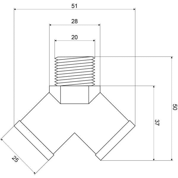 Mildon Double Tap Adaptor Y Piece 15mm