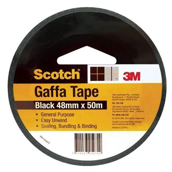 Scotch Gaffa Tape Black 48mm x 50m