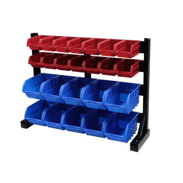 Storage Geelong 24 Bin Rack Blue Red