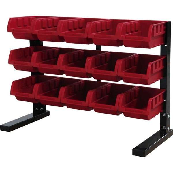 Storage Geelong 15 Bin Rack Red