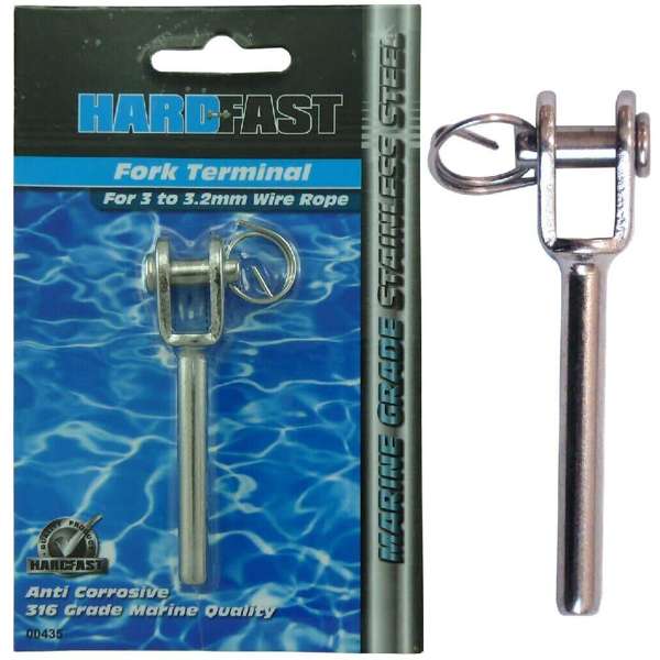 Hardfast Swage Fork Terminal Stainless Steel 3.2mm