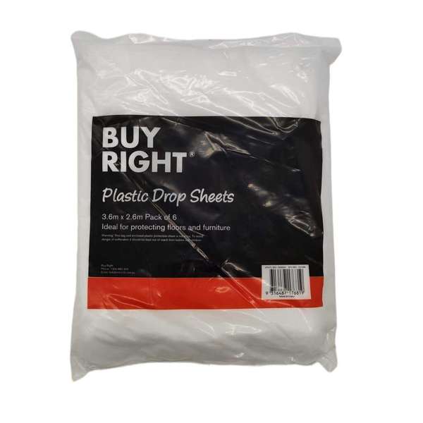 Buy Right Plastic Drop Sheet - 6 Pack