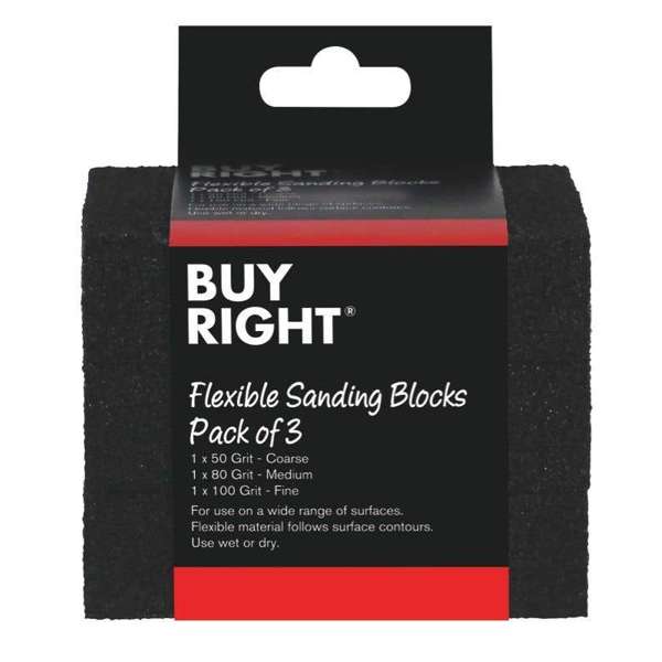 Buy Right Flexible Sanding Blocks - 3 Pack