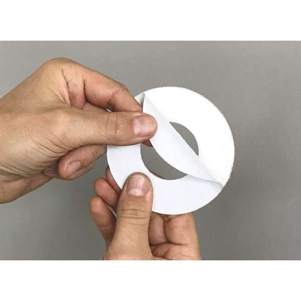 Self Adhesive Cupboard Plate Round White 40mm - 10 Pack