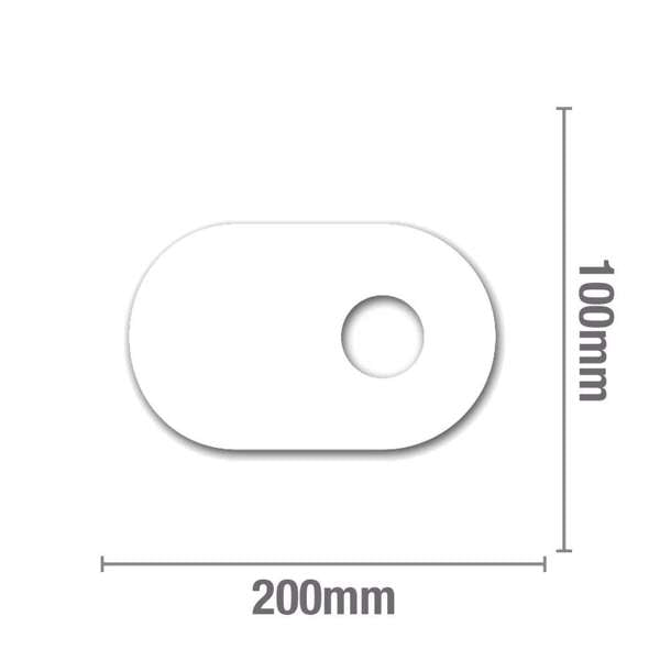 Self Adhesive Cupboard Plate Oval White 40mm - 10 Pack