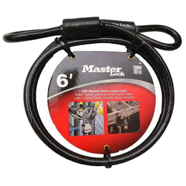 Master Lock Braided Steel Looped Cable 10mm x 1.8m