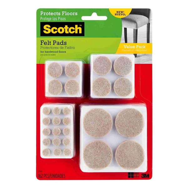 Scotch Circular Felt Pads Beige - 162 Pack