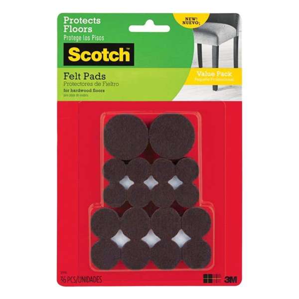 Scotch Felt Pads Brown - 36 Pack