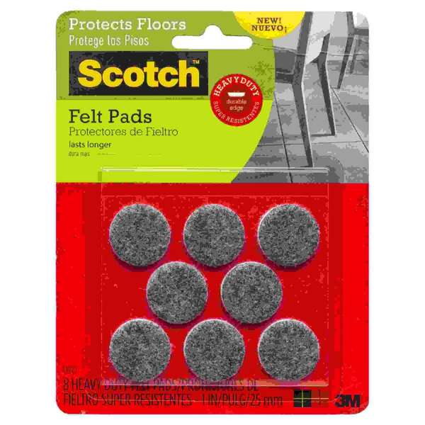 Scotch Heavy Duty Felt Pads 25mm - 8 Pack