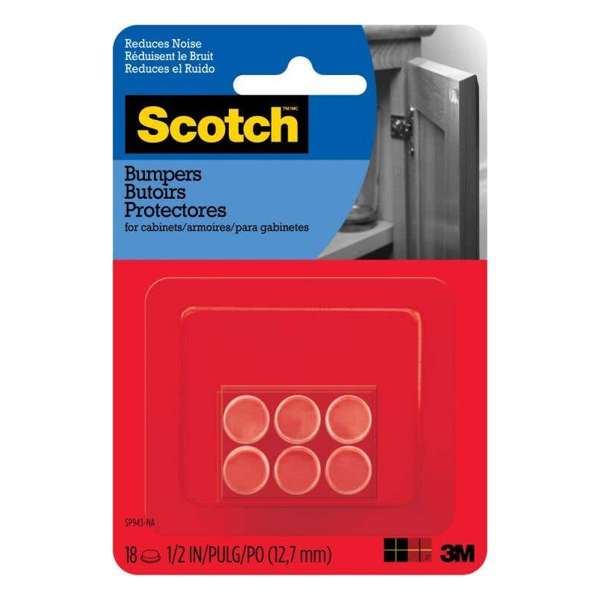 Scotch Rubber Bumpers Clear 12mm - 18 Pack