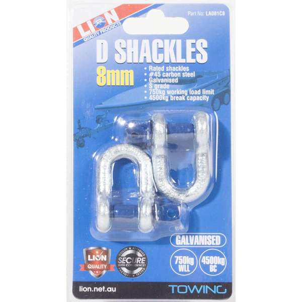 Lion D-Shackle 8mm - 2 Pack