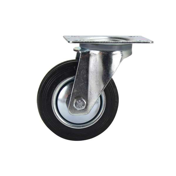 Cold Steel Rubber Swivel Castor Black 100mm