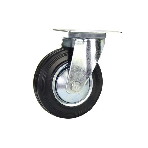 Cold Steel Rubber Swivel Castor Black 125mm