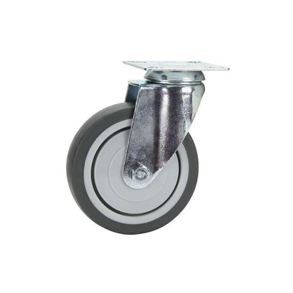 Cold Steel Rubber Swivel Castor Grey 100mm