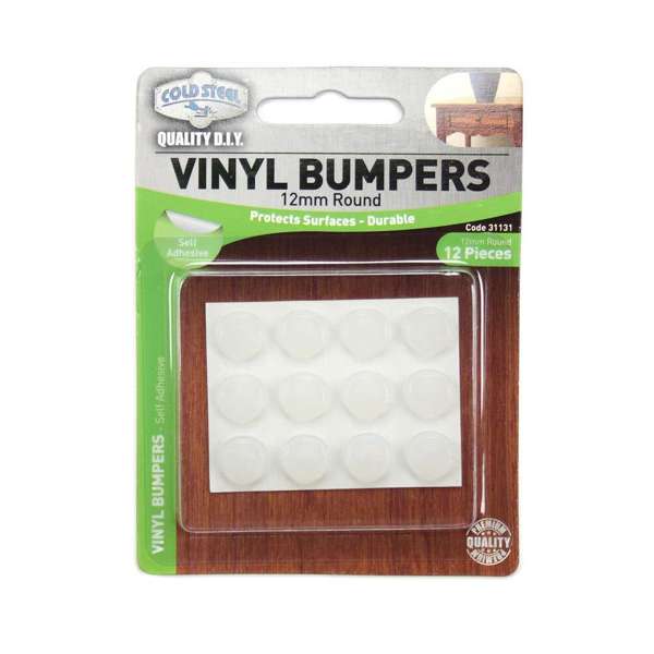 Cold Steel Vinyl Bumpers Round Opaque 12mm - 12 Pack