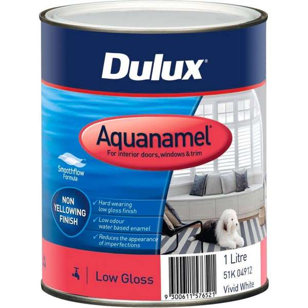 Dulux Aquanamel Low Gloss Vivid White 1L