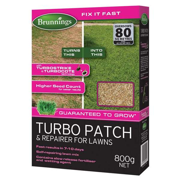 Brunnings Turbo Patch & Repairer for Lawns 800g