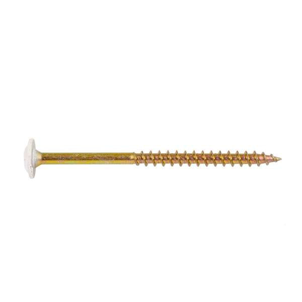 Buildex Cabinet Screw White Zinc Plated 10 - 10 x 75mm - 50 Pack