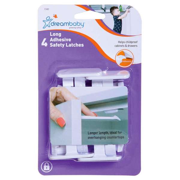 Dreambaby Long Adhesive Safety Catches - 4 Pack