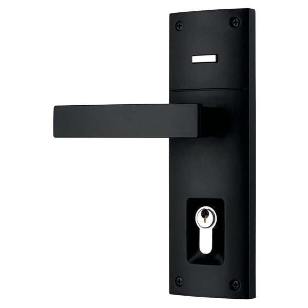 Gainsborough Trilock Angular Entrance Leverset Double Cylinder Matt Black