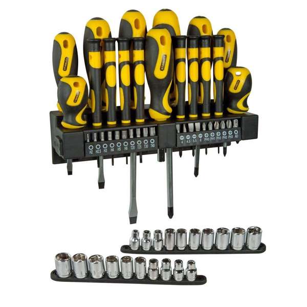 Stanley Screwdriver Set with Wall Mountable Organizer - 57 Piece