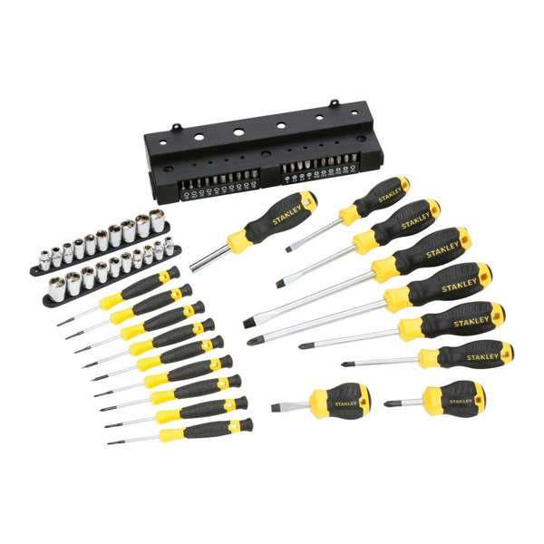 Stanley Screwdriver Set with Wall Mountable Organizer - 57 Piece