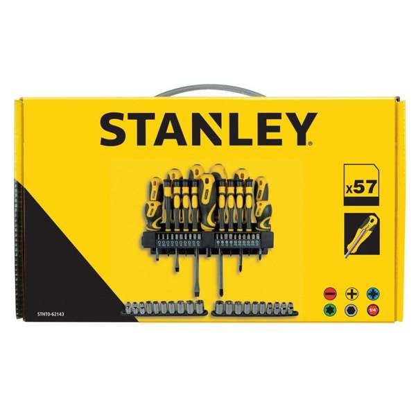 Stanley Screwdriver Set with Wall Mountable Organizer - 57 Piece