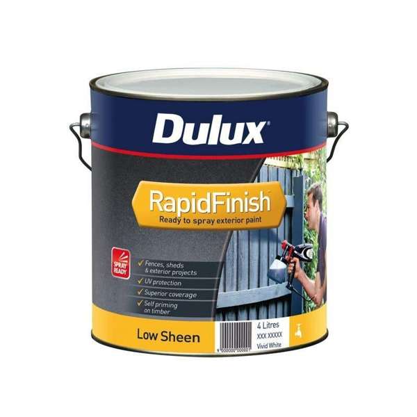 Dulux Rapid Finish Exterior Low Sheen Vivid White 4L