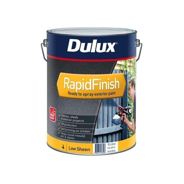 Dulux Rapid Finish Exterior Low Sheen Vivid White 10L