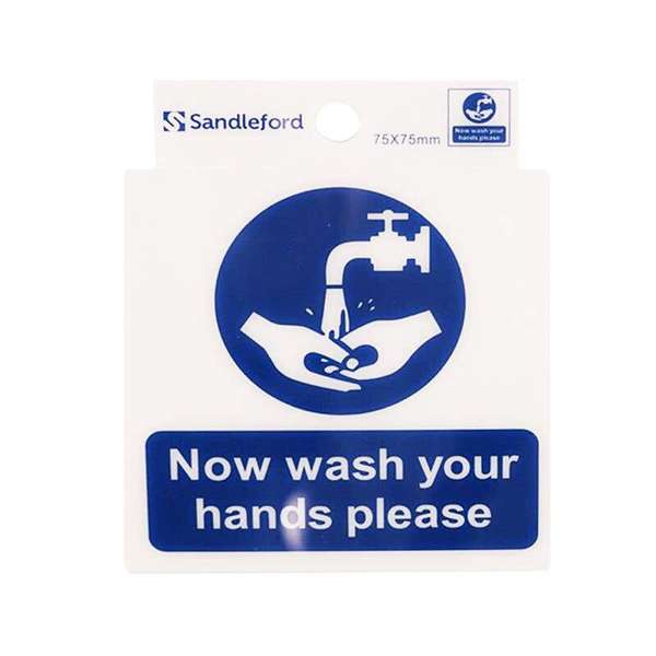 Sandleford Now Wash Your Hands Self Adhesive Sign