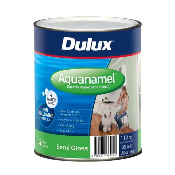 Dulux 1L Enamel Paint Aquanamel Semi Gloss Ultra Deep