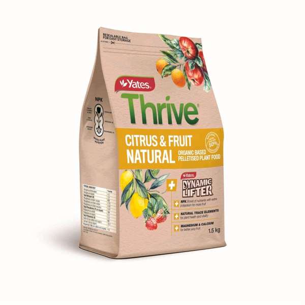 Yates Thrive Natural Citrus & Fruit Organic Based Pelletised Plant Food 1.5kg