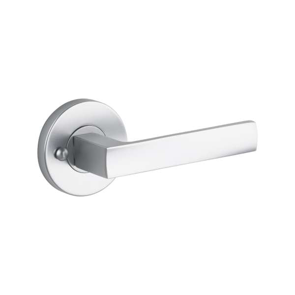 Lane 65mm Brushed Satin Chrome Oxford Round Privacy Leverset