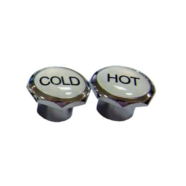 Mildon Deluxe Tap Handle Button Hot & Cold Chrome