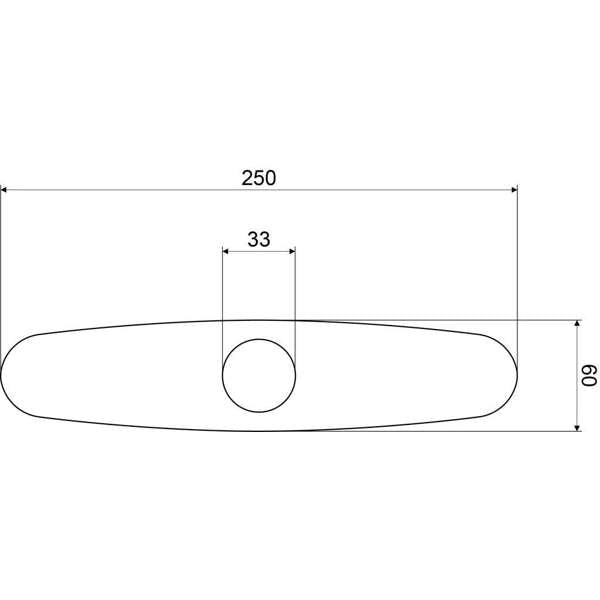 Mildon Plate Cover 3 Hole 250 x 60mm Chrome