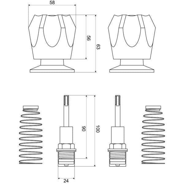 Mildon Sapphire Wall Tap Assembly Recess Chrome Pair