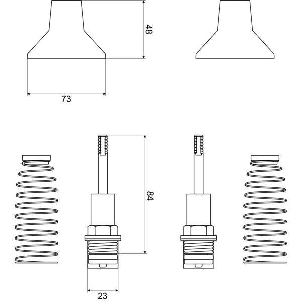 Mildon Wall Top Half Assemblies White