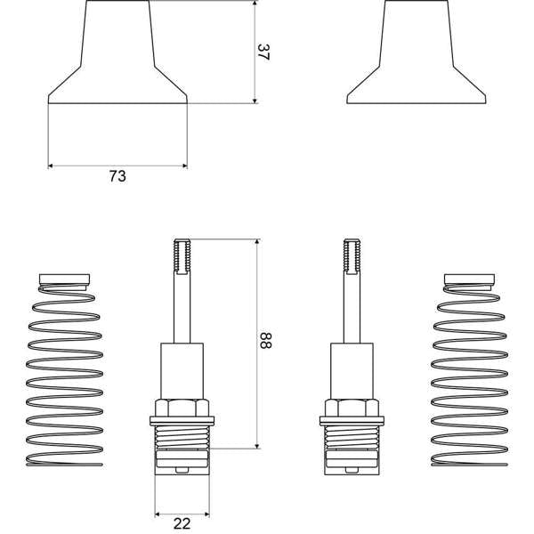 Mildon Wall Top Half Assemblies Chrome