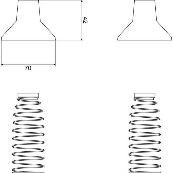 Mildon Recess Flange & Springs White