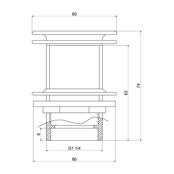 Mildon Pop Up Waste No Over Flow Chrome 32 x 70mm