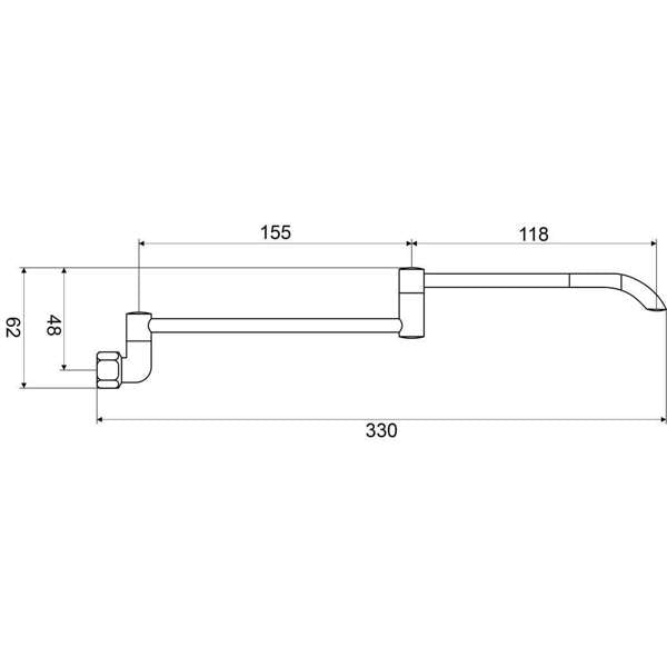 Mildon Folding Laundry Arm 300mm