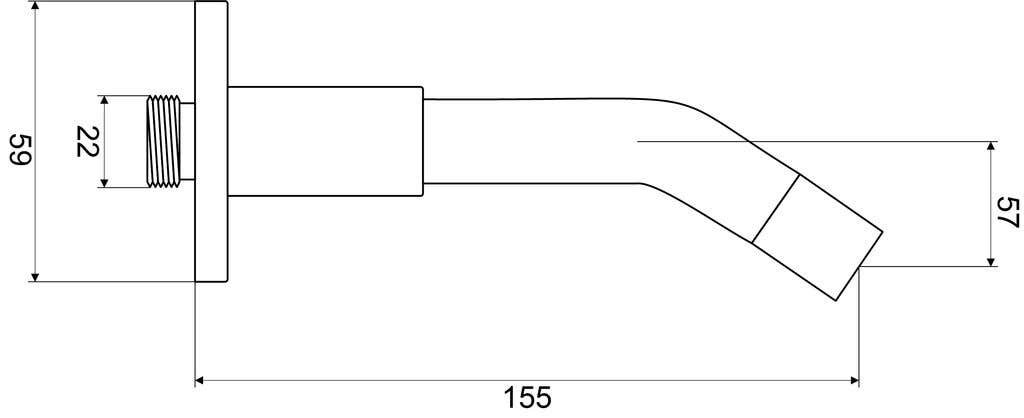Mildon Vabene Bath Outlet 170mm