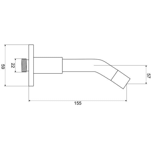 Mildon Vabene Bath Outlet 170mm