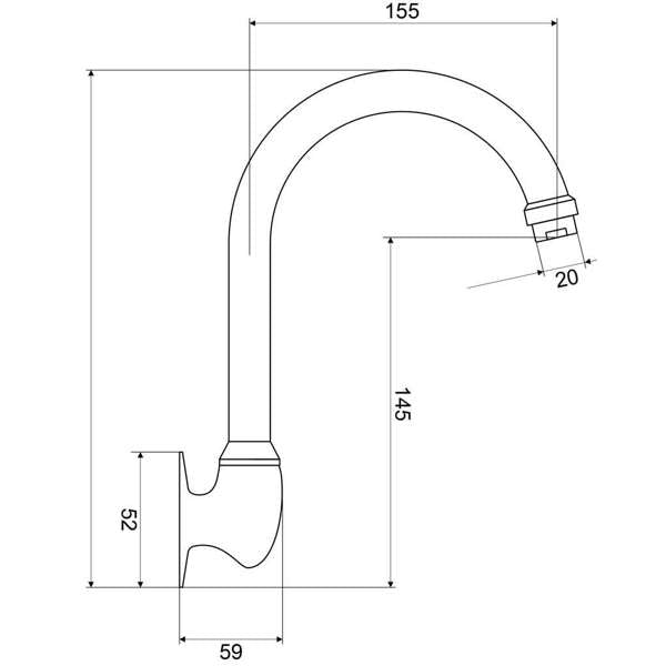 Mildon Wall Outlet 230mm Deluxe