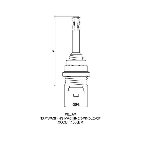 Mildon Spindle Pillar Tap - Washing Machine