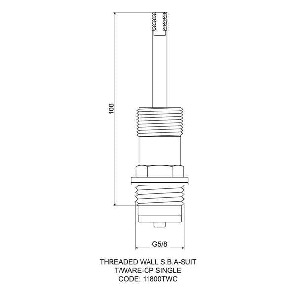 Mildon Wall Threaded SBA Chrome